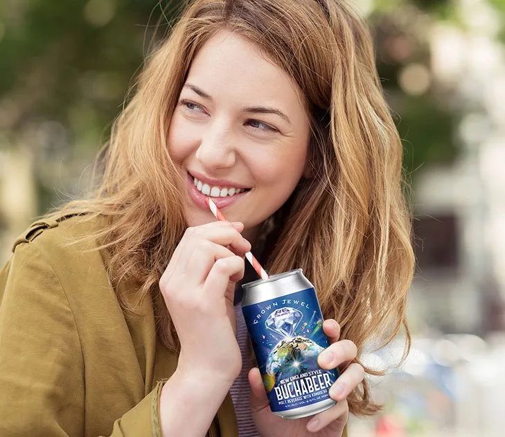 Woman enjoying Crown Jewel Buchabeer